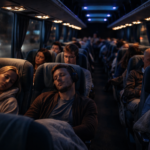 im Reisebus bei Nacht